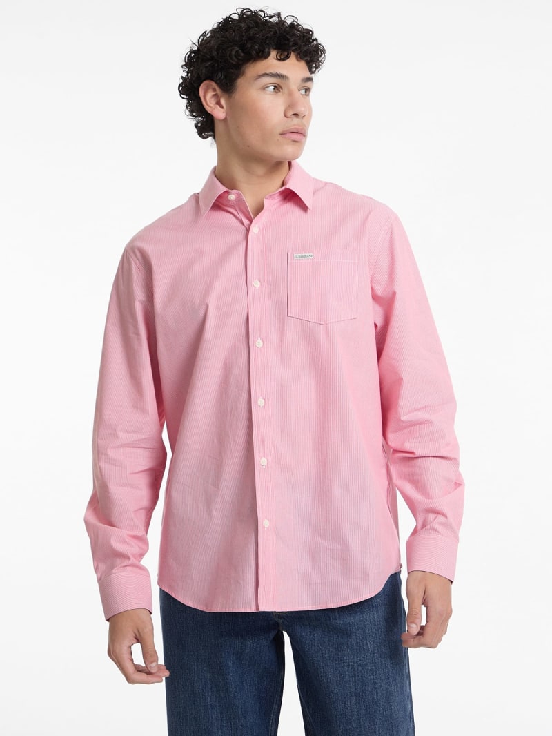 Pink guess shirt men discount