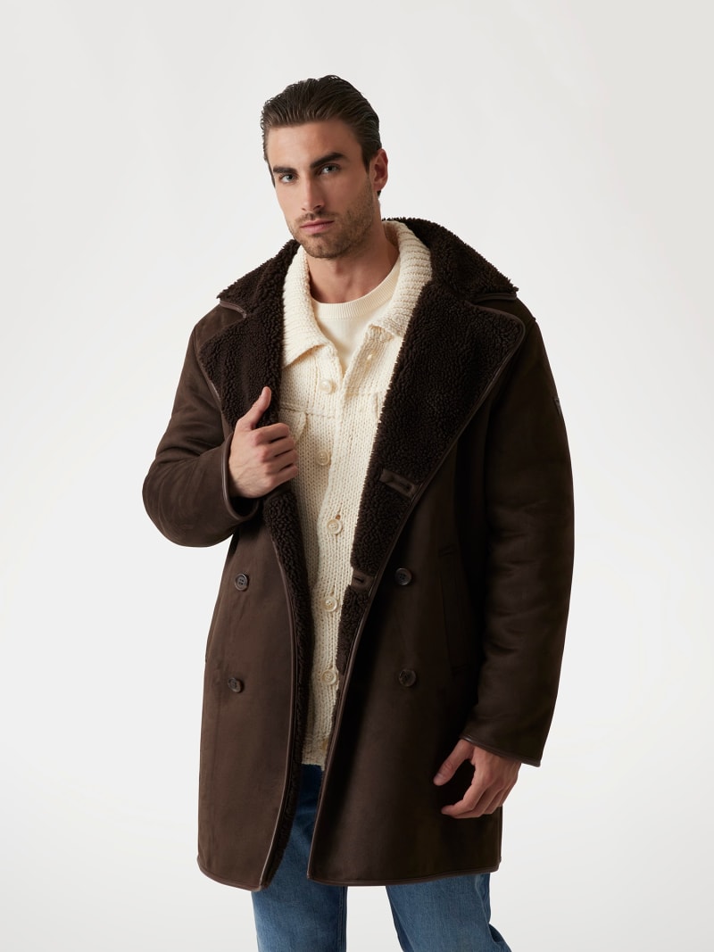 Guess shearling coat online