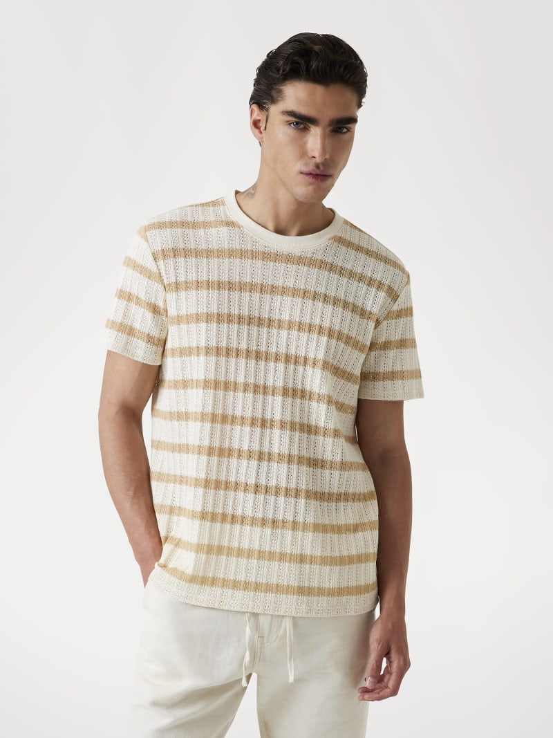 GUESS® Top maille texturée rayée Homme GUESS® Top maille texturée rayée Homme