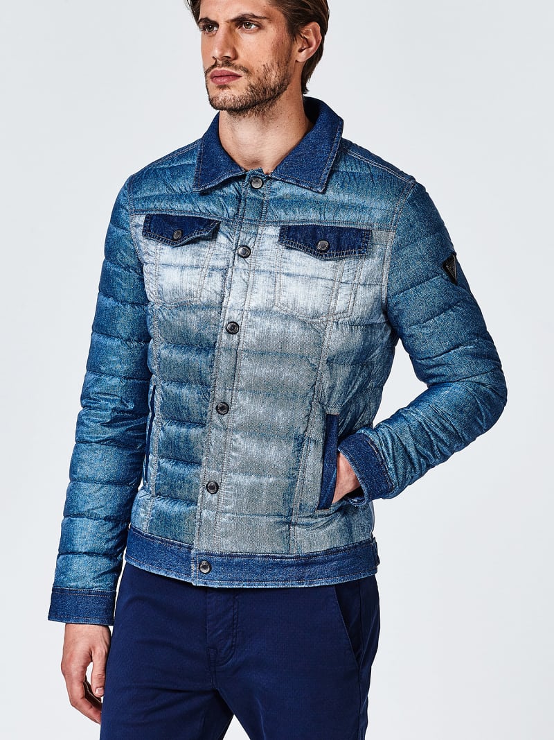 Denim Look Down Jacket Guess Official Online Store