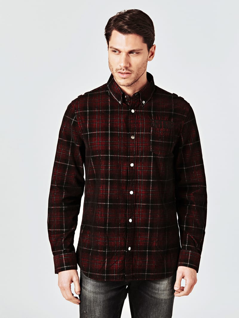 Camicia Motivo A Quadri Shop Online Ufficiale Guess