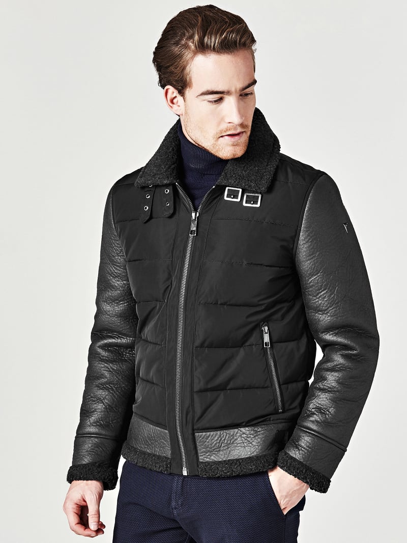 Guess sheepskin jacket clearance
