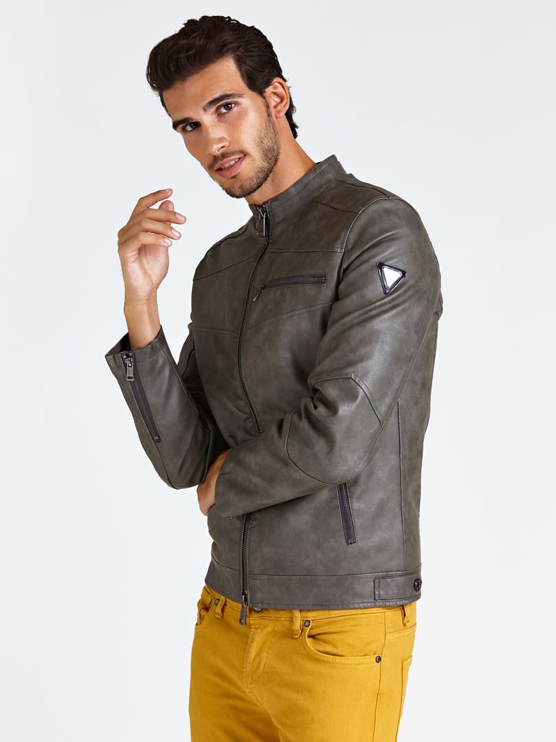 biker jacket guess