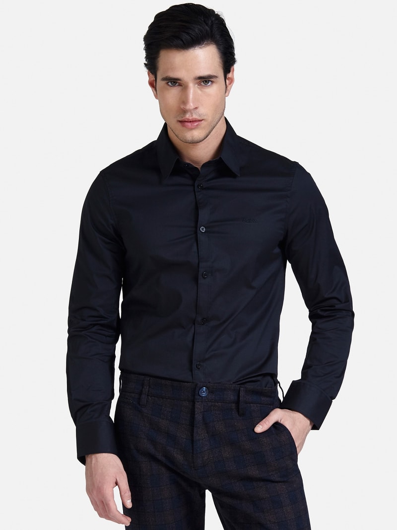 Klassisches Hemd Passform Slim Guess Offizieller Online Shop