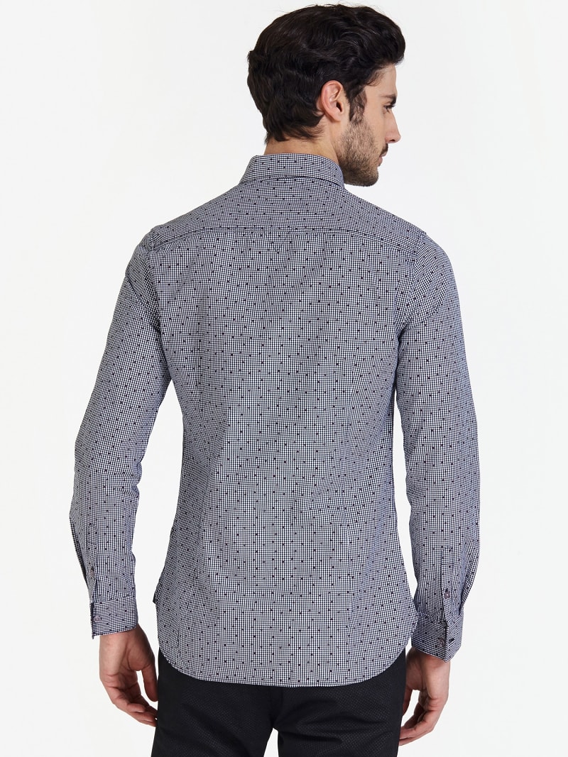 Camicia Motivo Micro Quadri Shop Online Ufficiale Guess