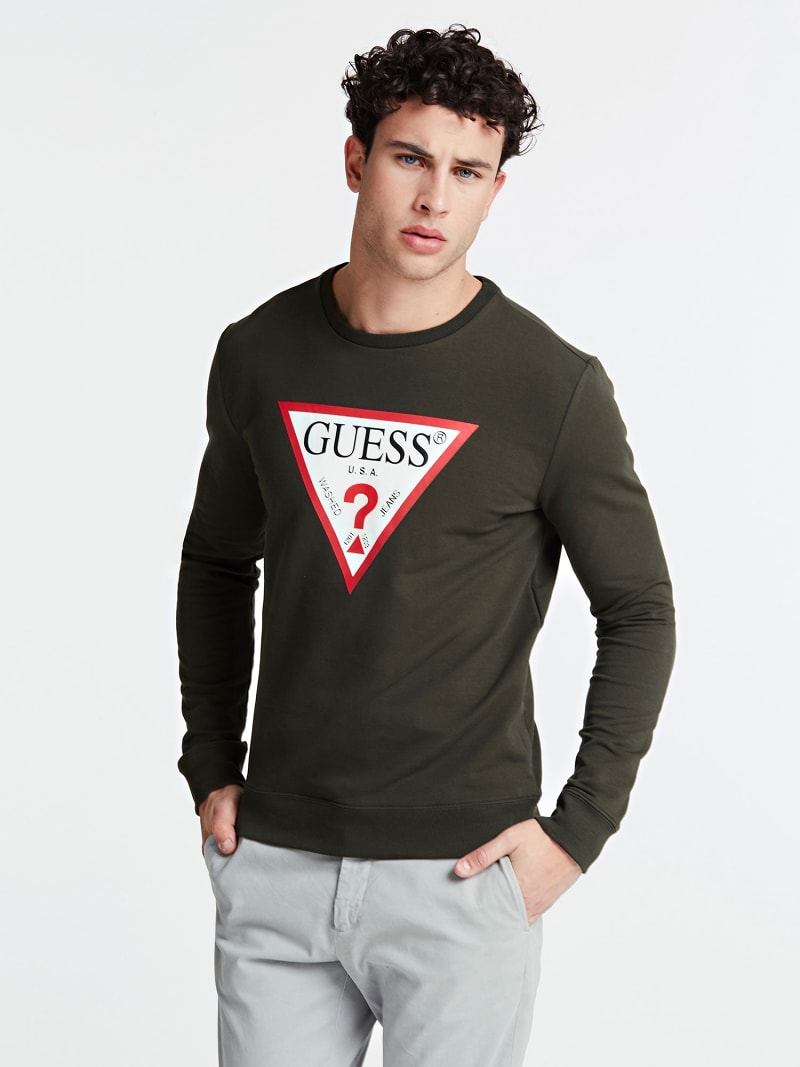 guess triangle logo sweatshirt