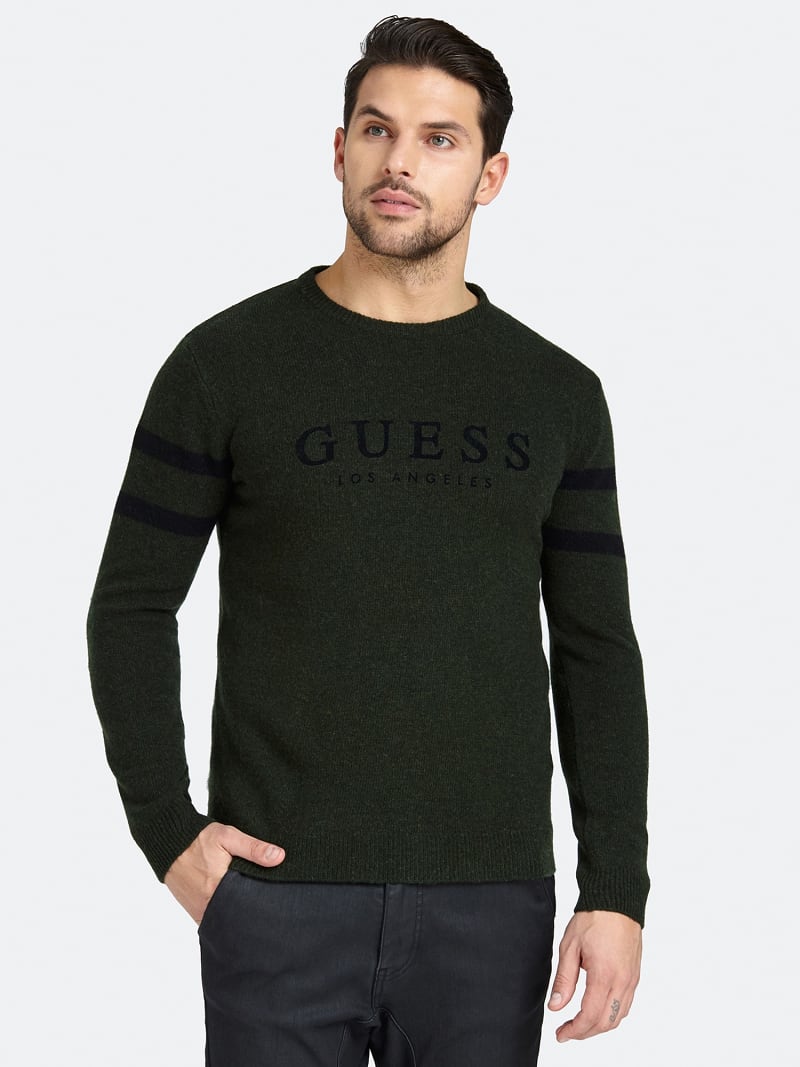 Pullover Logo Streifen An Den Armeln Guess Offizieller Online Shop