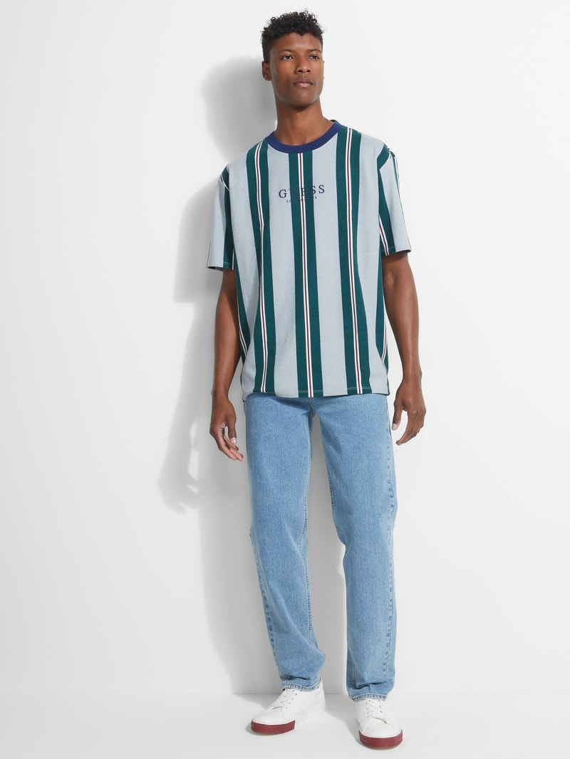 guess stripe motif t shirt
