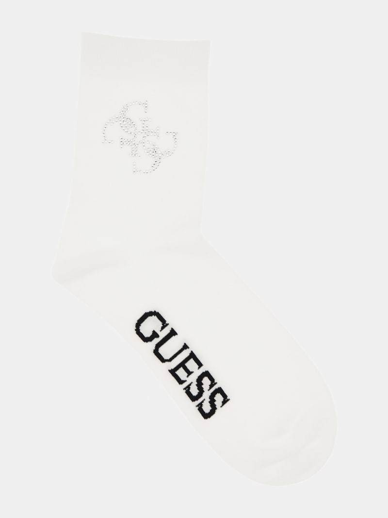 GUESS Chaussettes logo strass 4G sur les cotes Femme