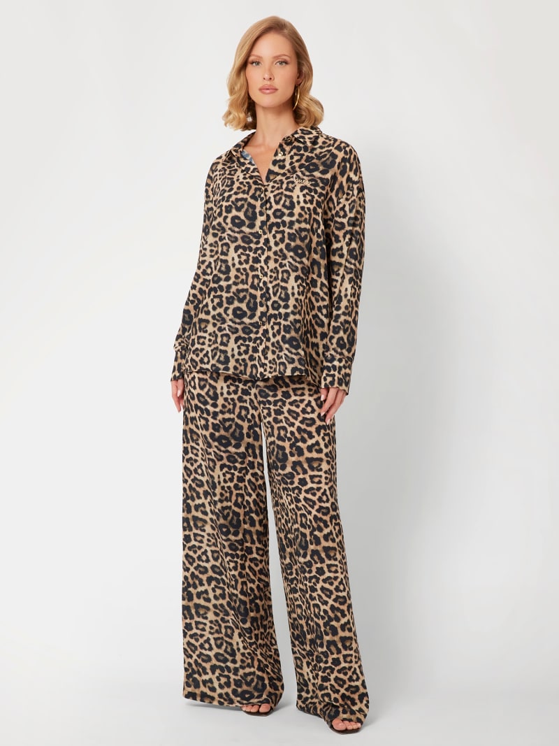 Set pigiama con stampa animalier in chiffon