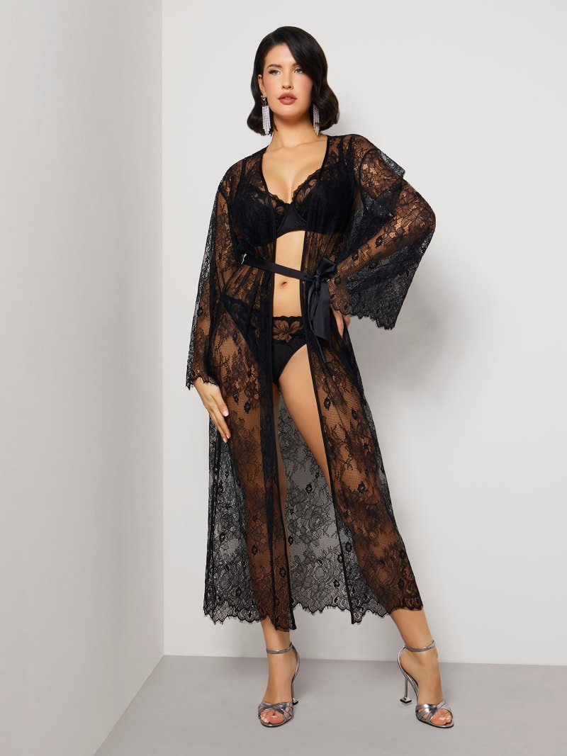 Lace long kimono