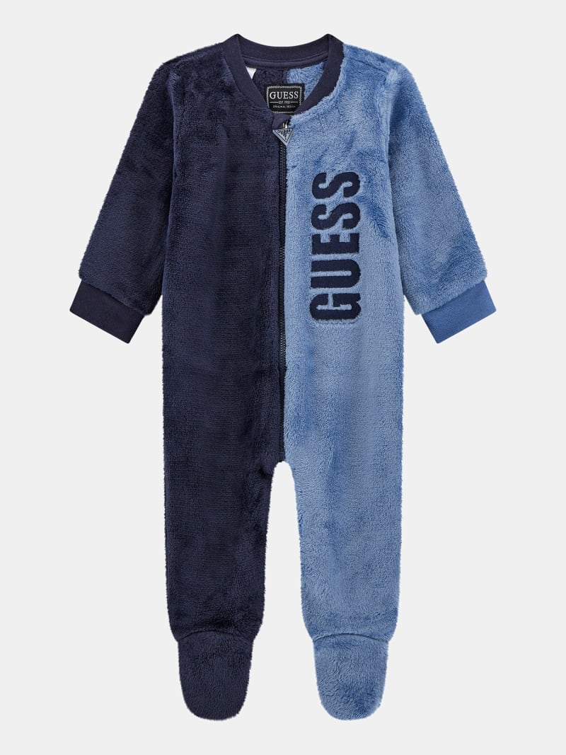GUESS Kids Faux fur color block overall Boys