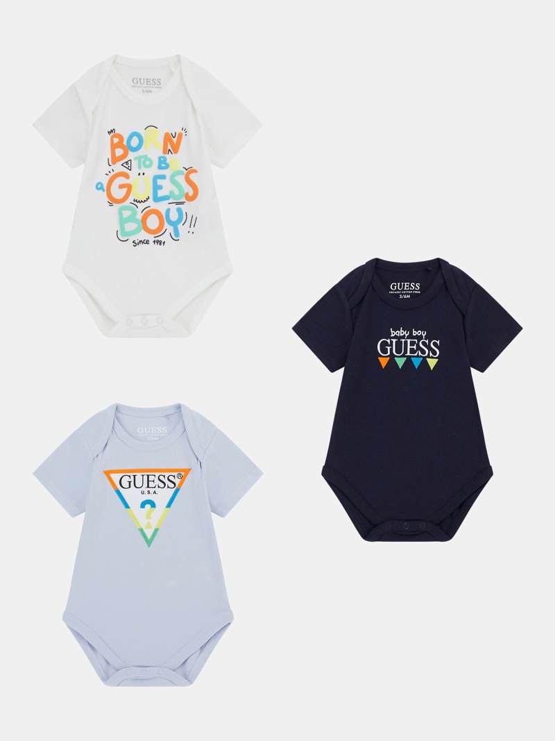 Guess Kids Multi Front Logo 5 Pack Bodysuits in Gift Box