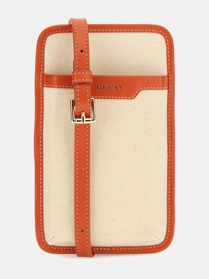 GUESS® Étui à smartphone empiècements cuir véritable Femme