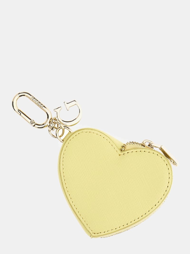 Saffiano heart keyring