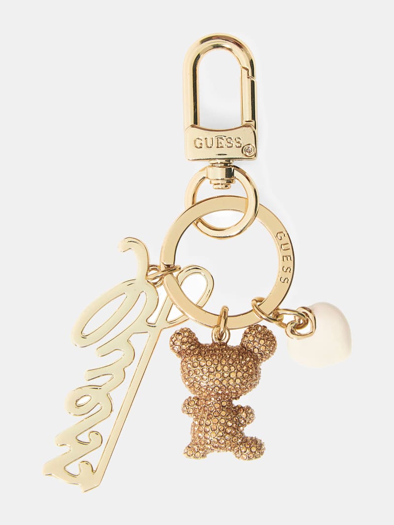 GUESS® Logo-Script Teddy Keychain Women