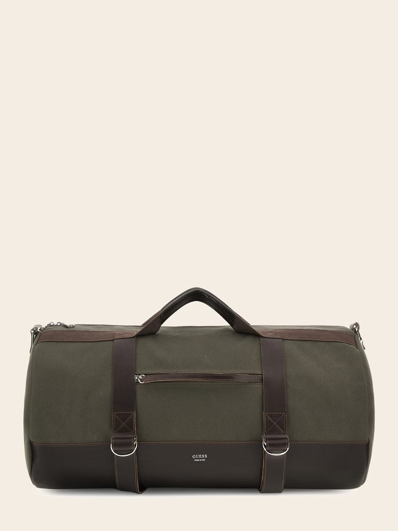 GUESS Taven real leather toiletry bag Men