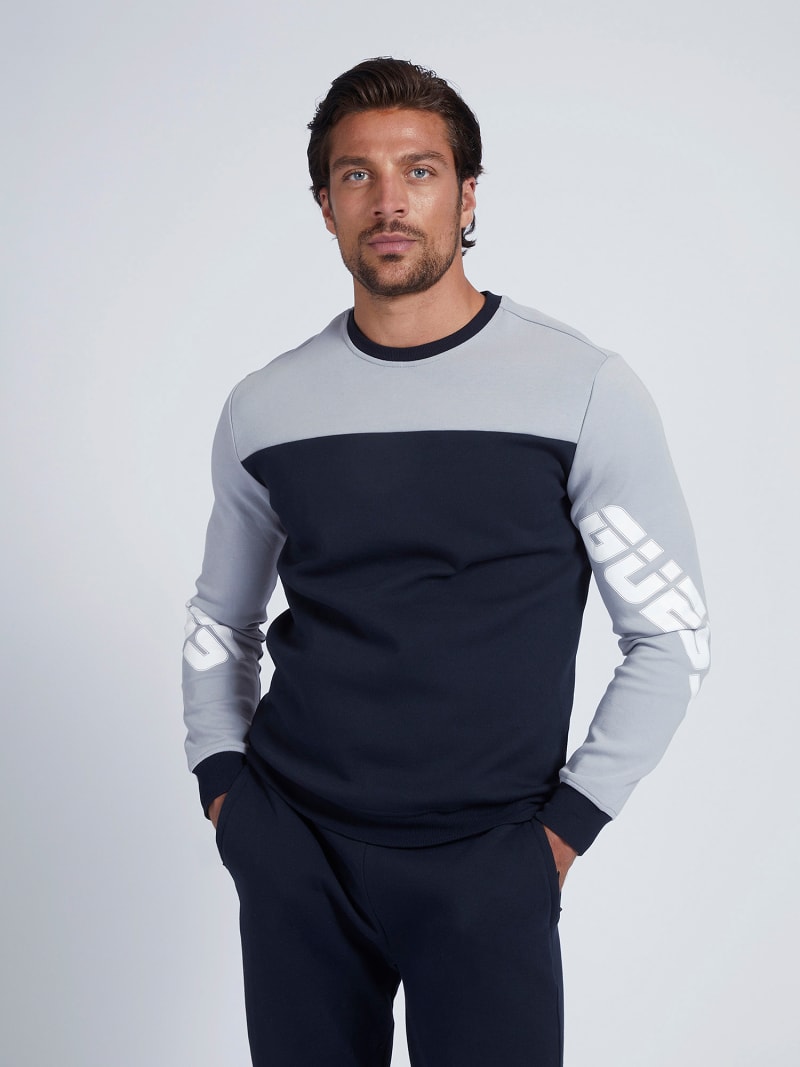 Guess color block sweatshirt clearance