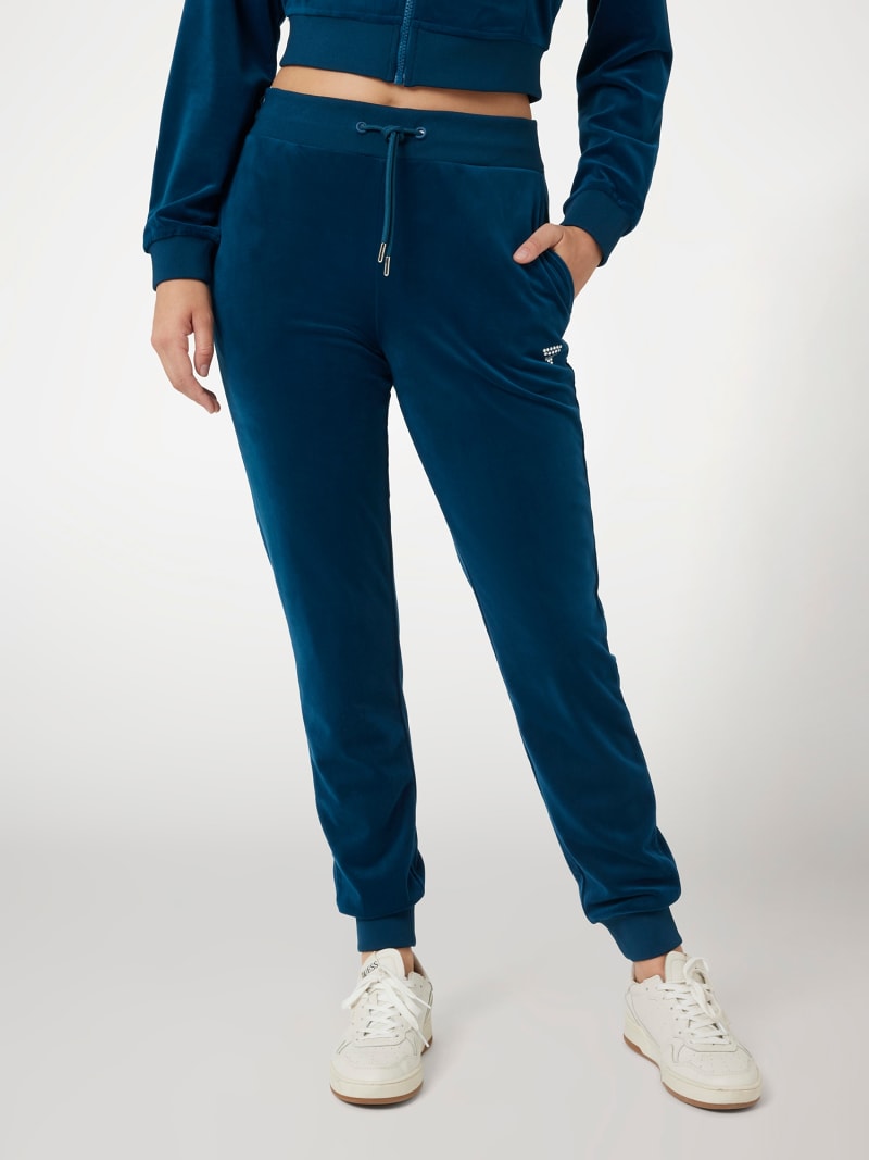 Blue velvet joggers hotsell