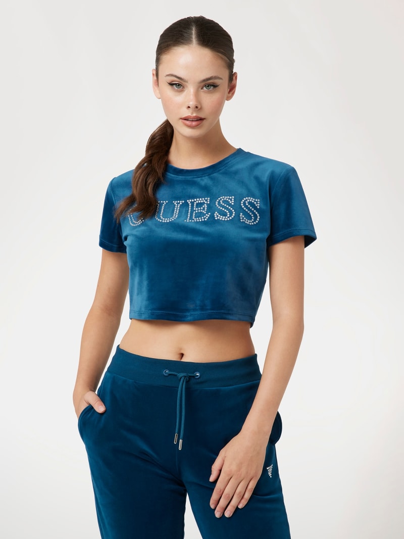 GUESS Rhinestones front logo t shirt