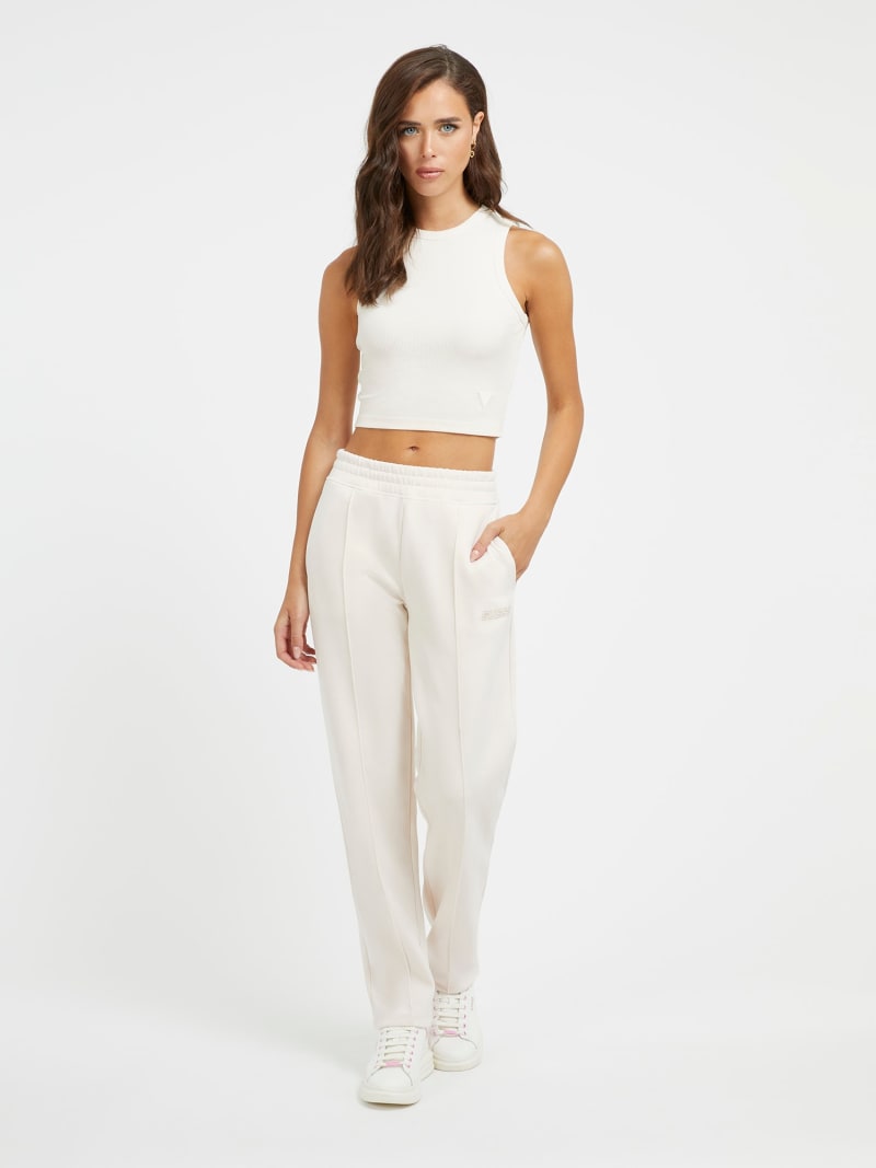 Rangers Girl White Form-Fitting Crop Top / Cropped Tank Top / Made