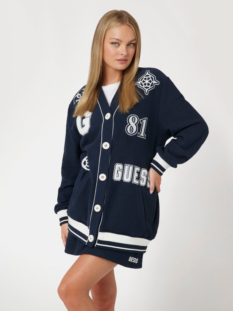 Logo fleece cardigan