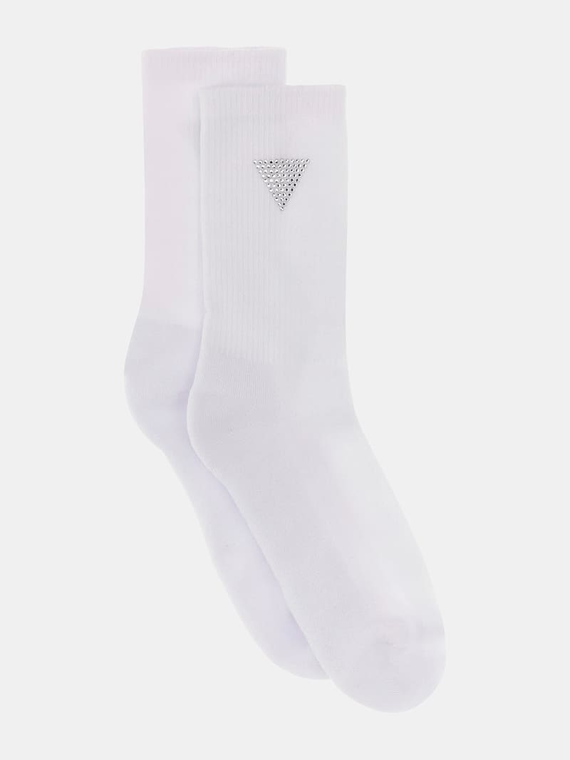 Rhinestones triangle logo socks