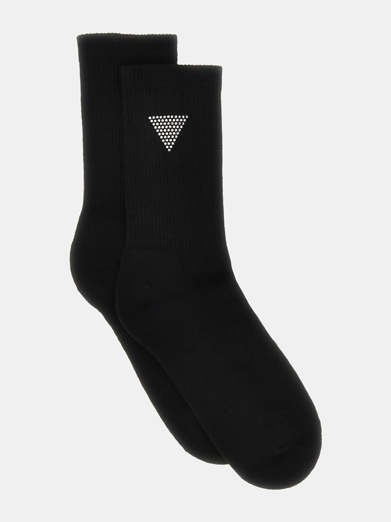 Rhinestones triangle logo socks