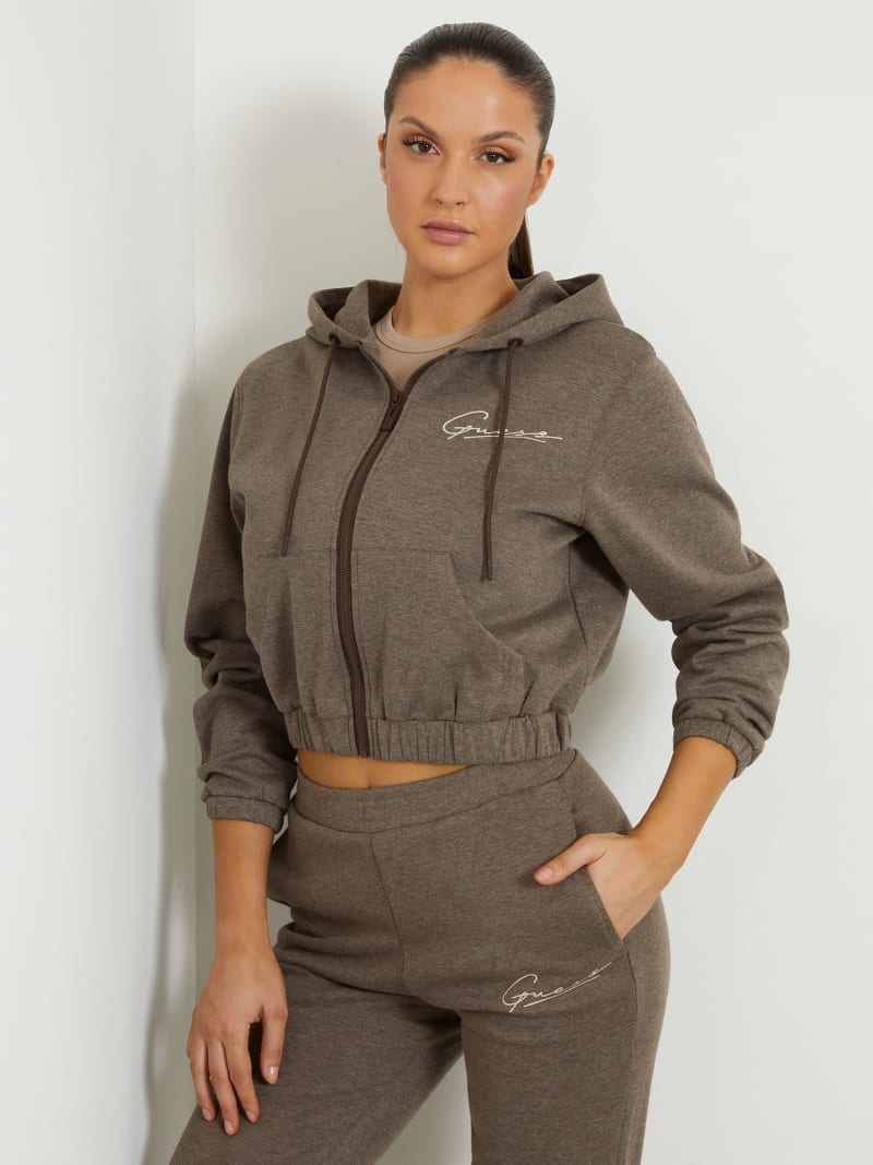 Hooded zip sweatshirt