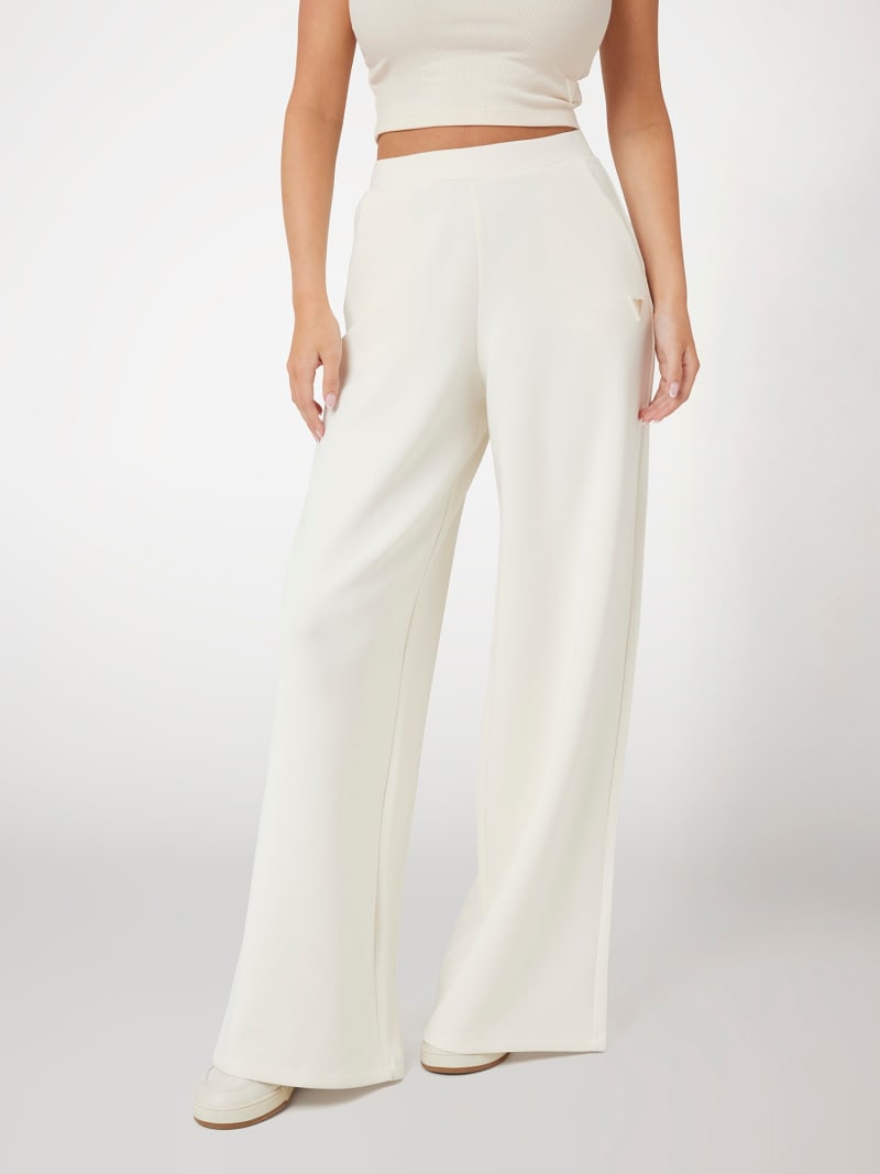 Mid rise wide leg pant