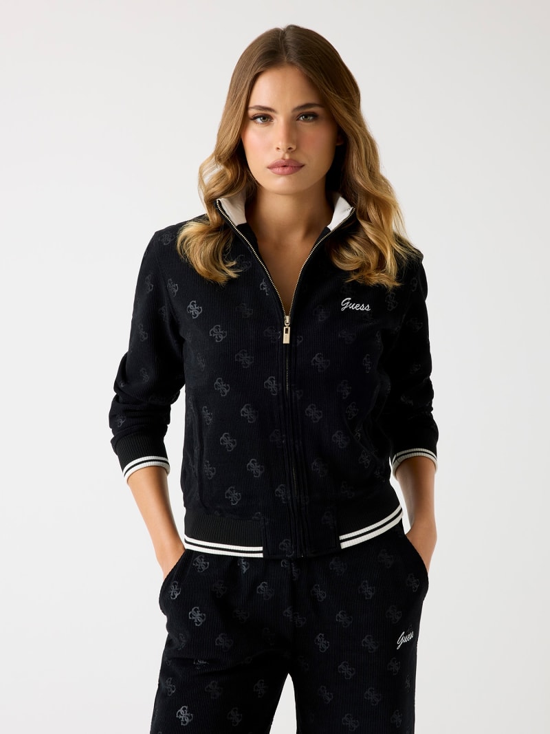 Guess Athleisure Woman's Full Zip Sweatshirt Olympe Full Zip Hoodie Sweatsh XS