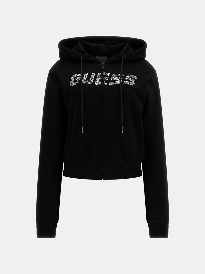 GUESS® Logo rhinestones hoodie sweatshirt Women