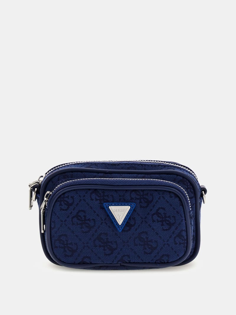 $ GUESS チェック柄 ハンドバッグ ネイビー GUESS® Torebka pouch z logo 4G Kobieta
