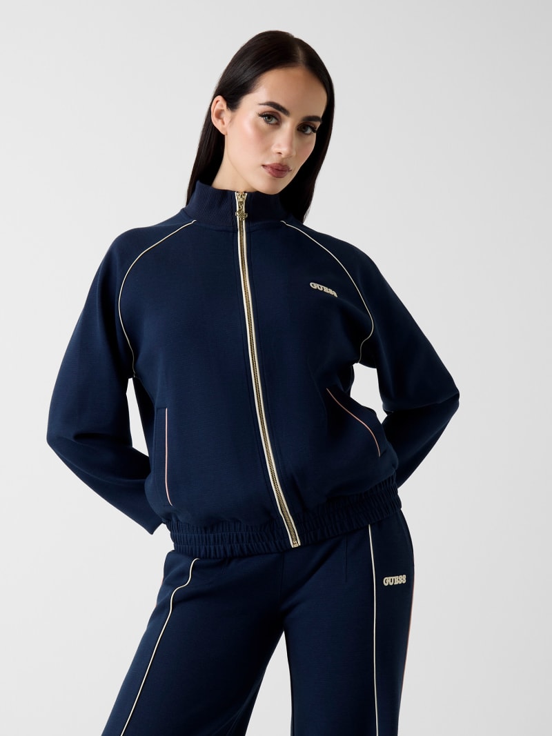 GUESS® Yüksek yakalı, tam fermuarlı kazak Kadın