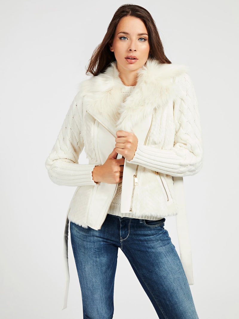 guess faux fur gilet