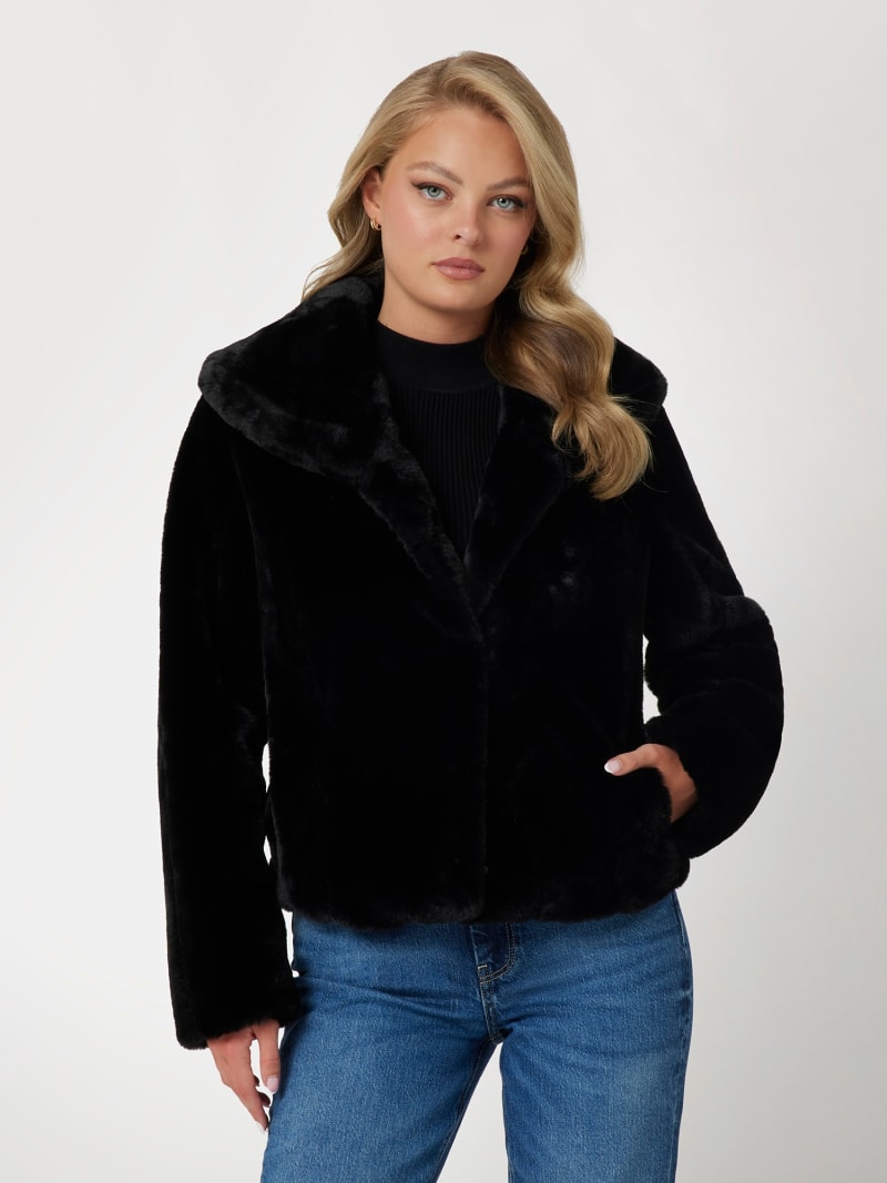 guess black jacket with fur