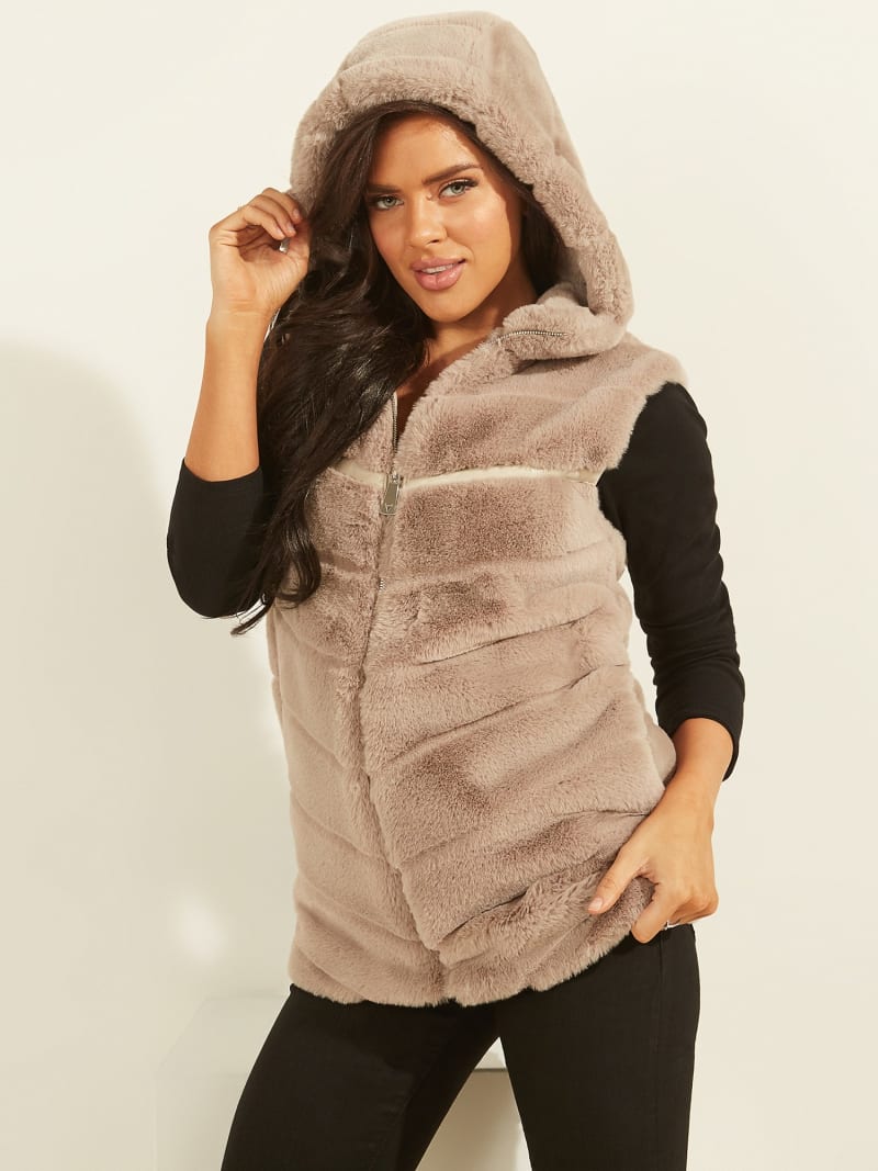 guess fur vest