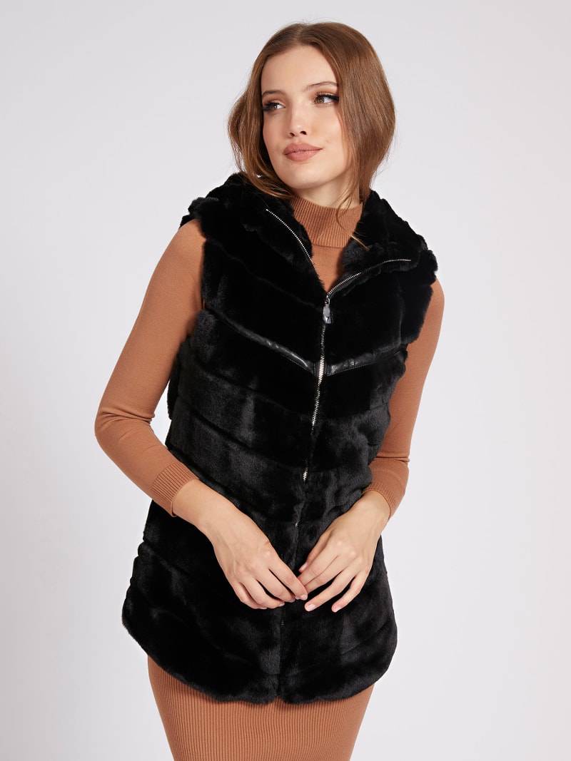 Guess fur vest women's Clearance