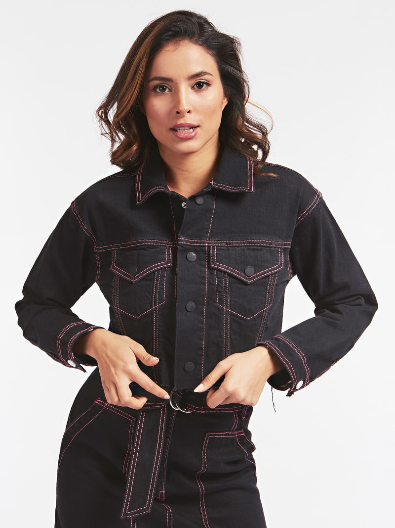 guess cropped denim jacket