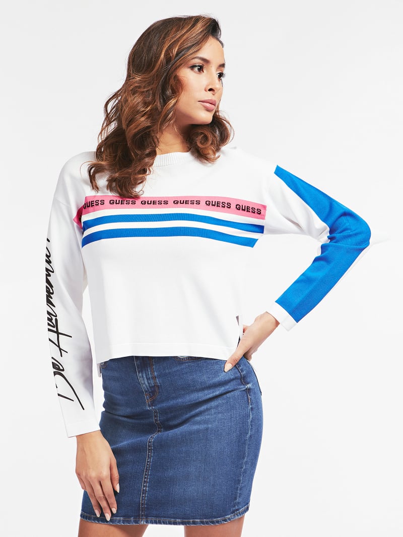 guess sweater striped