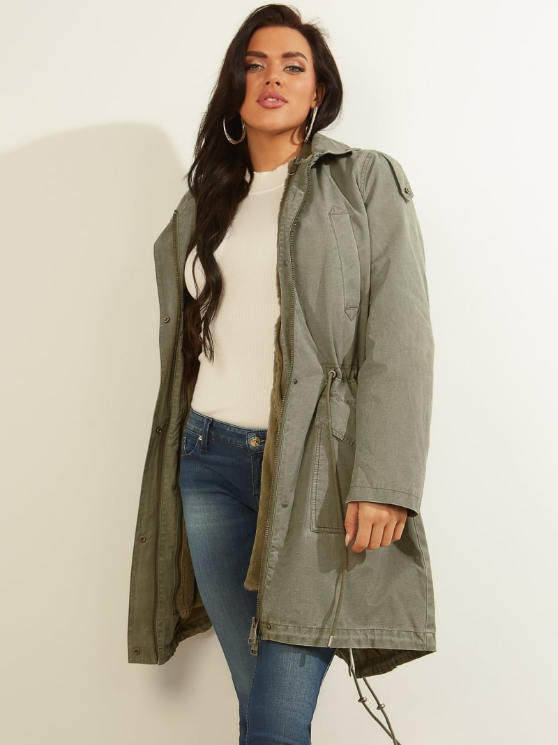 Parka With Faux Fur Hood Guess Official Online Store