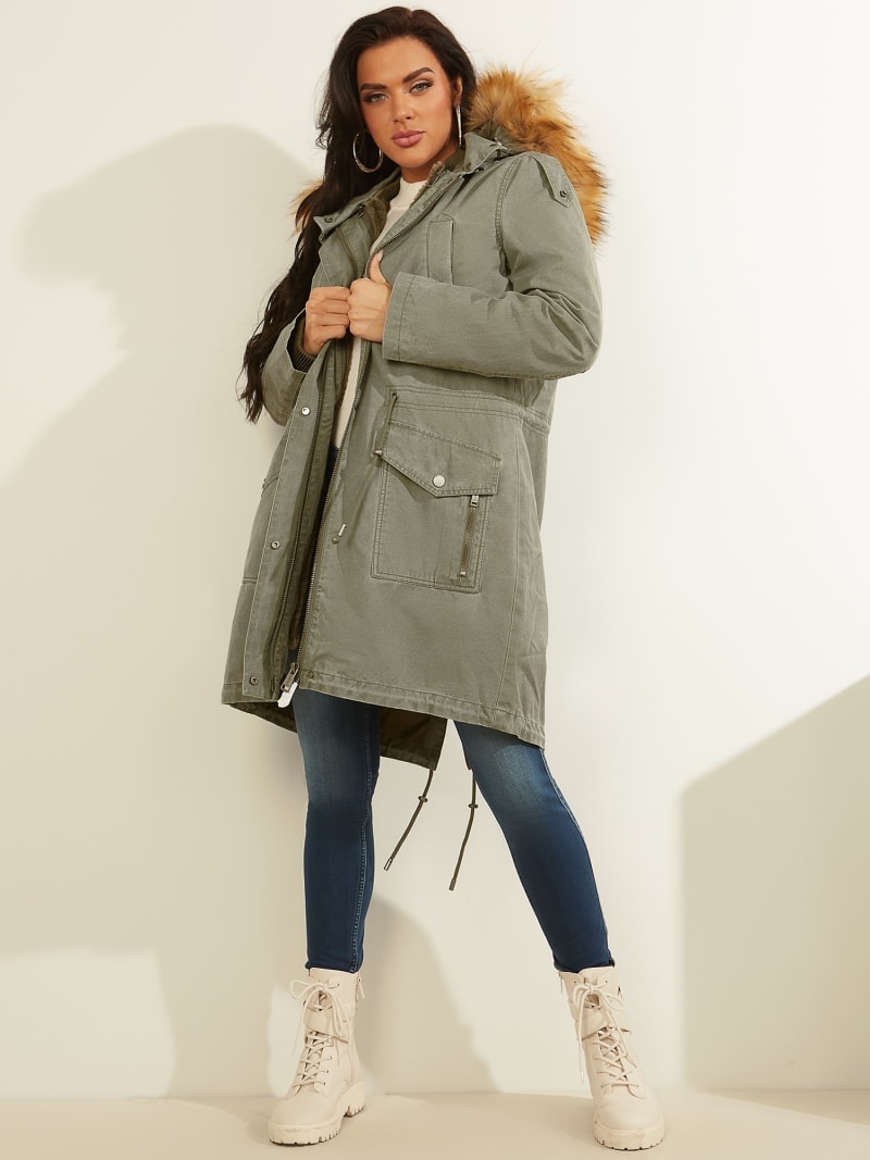 Parka With Faux Fur Hood Guess Official Online Store