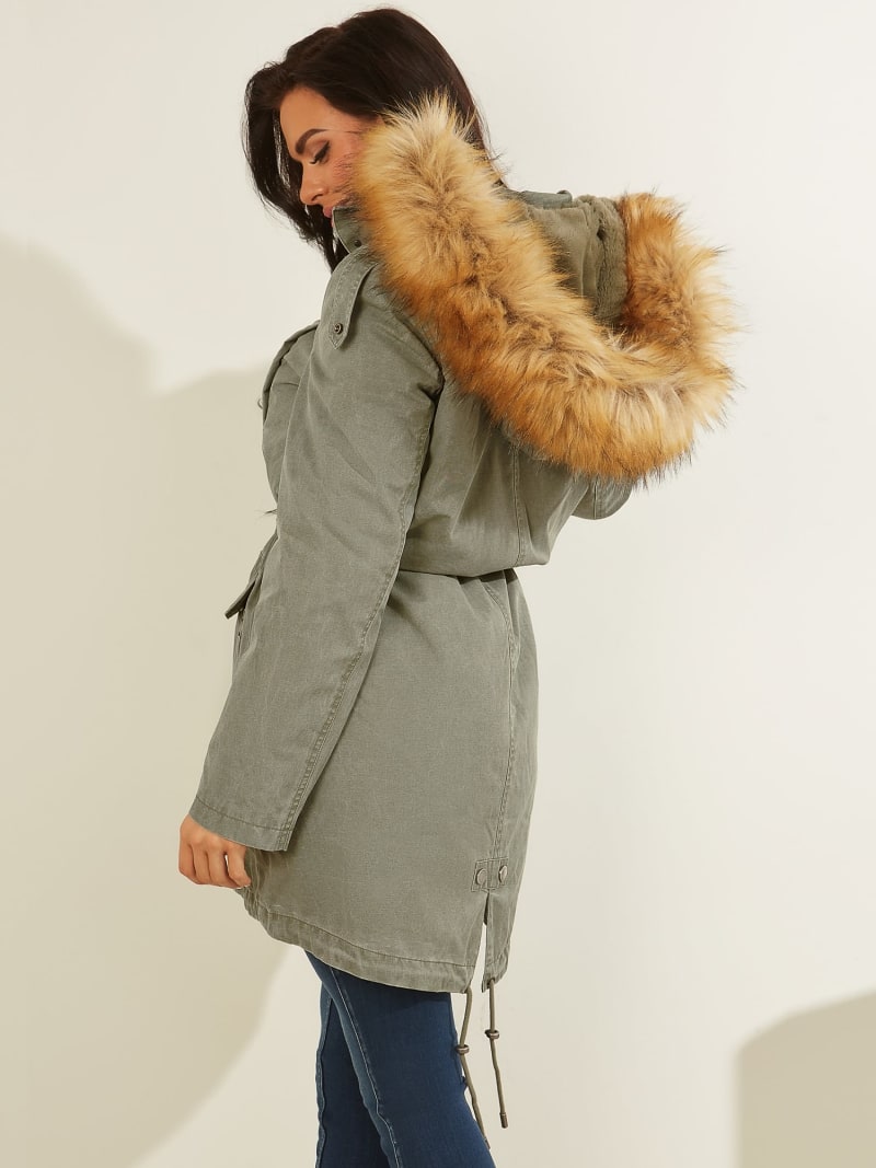 Parka With Faux Fur Hood Guess Official Online Store