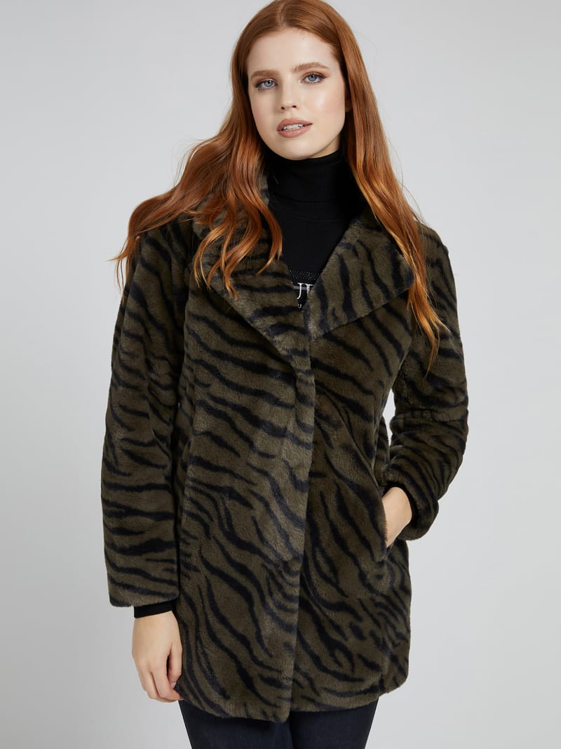 ANIMALIER FAUX FUR JACKET