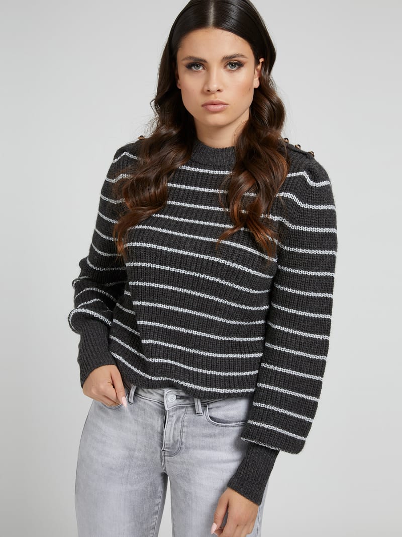 STRIPED WOOL BLEND SWEATER