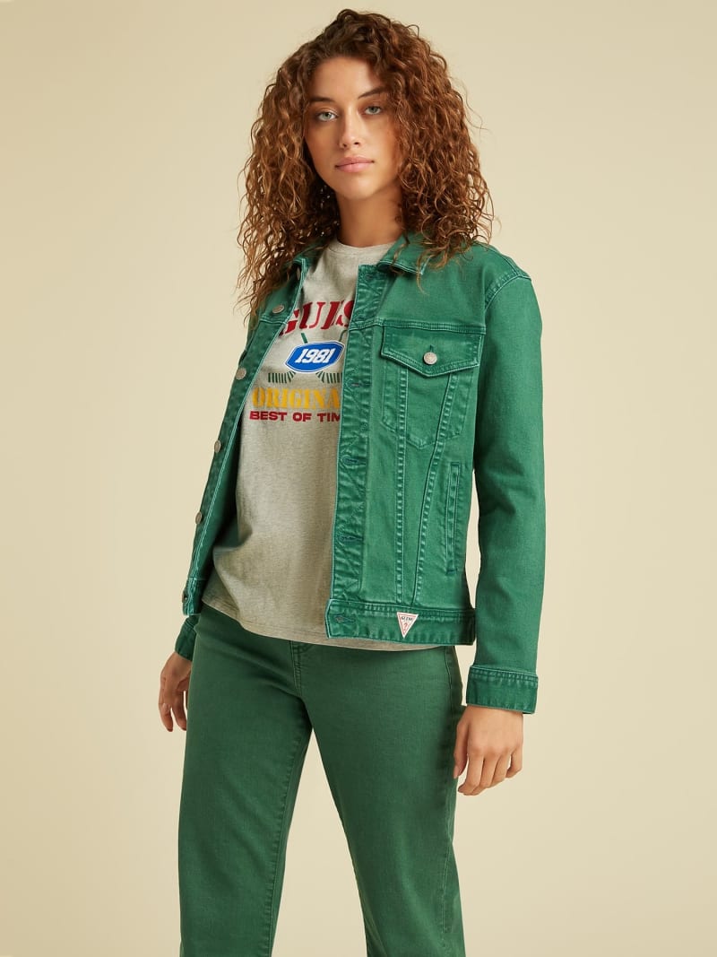 Mint green 2024 denim jacket
