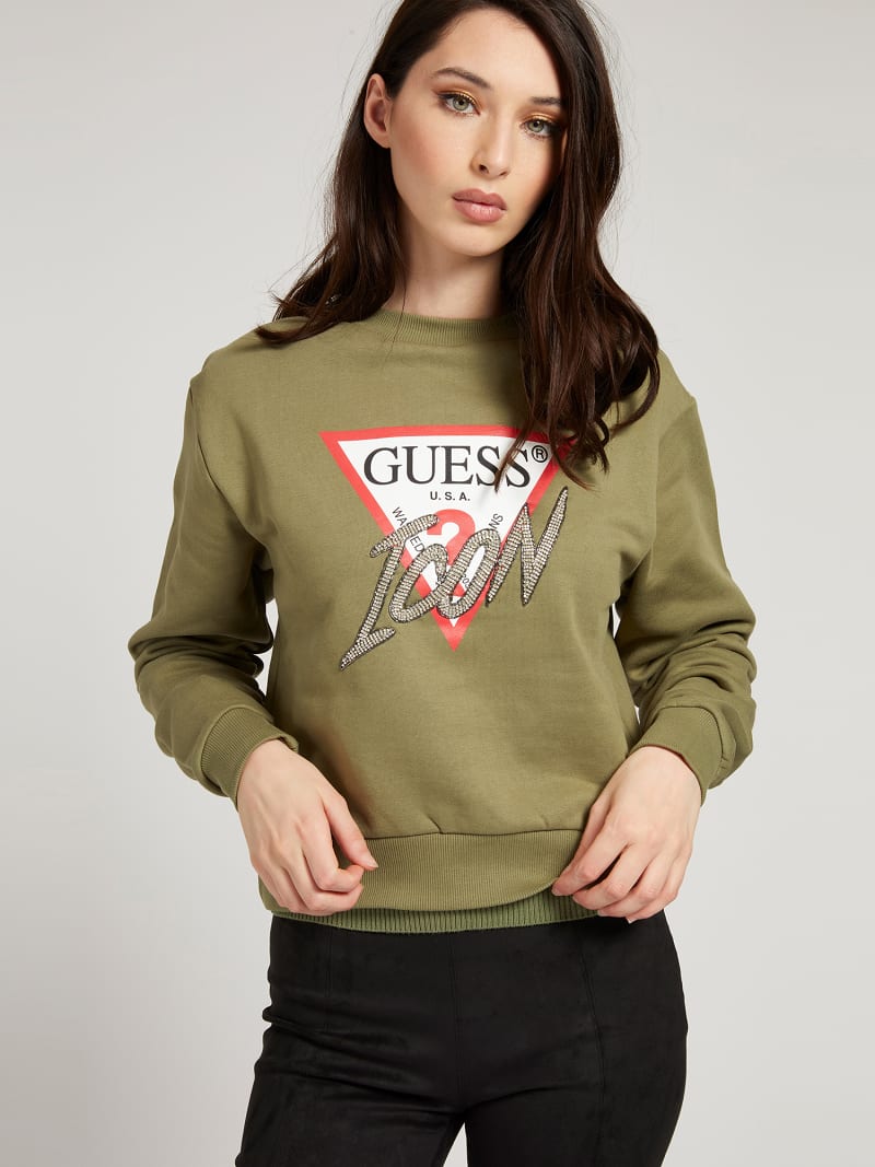 Embroidery Icon Logo Sweatshirt Guess Official Online Store