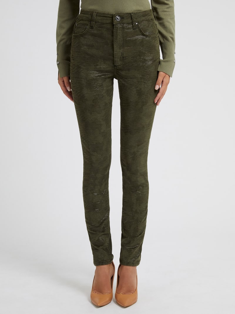 Camouflage print skinny fit broek