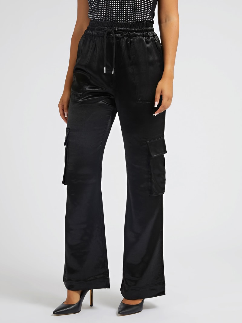 Satin relaxed fit broek
