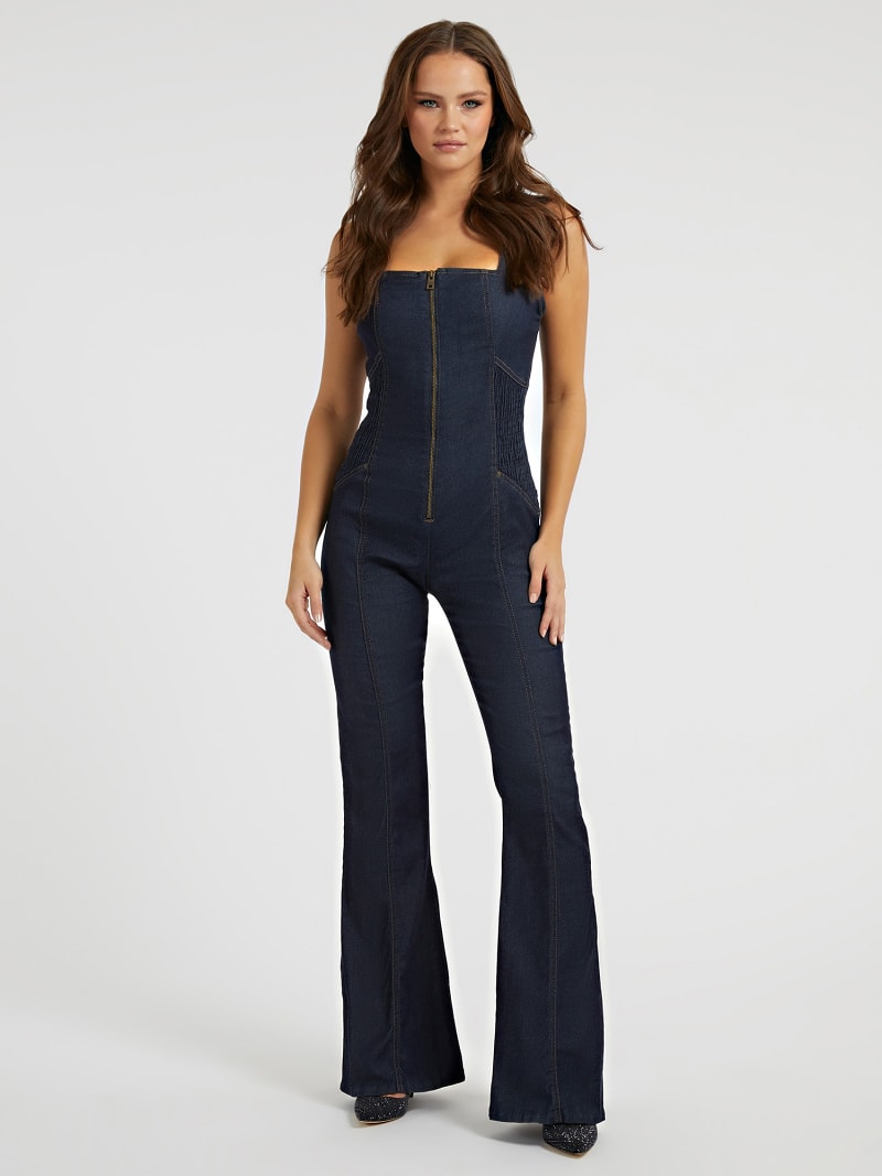 Bootcut denim jumpsuit